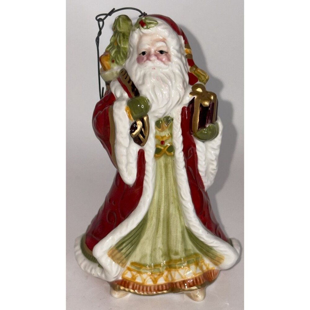 Fitz and Floyd Hand Crafted Christmas Ornament Santa Tree NO BOX